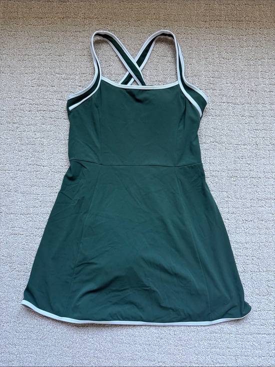 Zella Dresses & Skirts - Zella Dark Green Mini Dress with White Trim